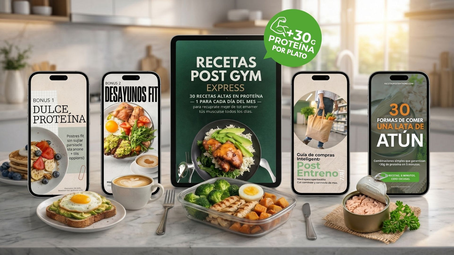 30 Recetas Post Gym Express + 💚💚💚 4 Bonus Gratis